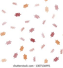Dark Red vector seamless elegant wallpaper with leaves. Brand new colored illustration in blurry style with leaves. Template for business cards, websites.