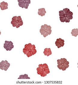 Dark Red vector seamless elegant background with flowers. Modern abstract illustration with flowers. Texture for window blinds, curtains.