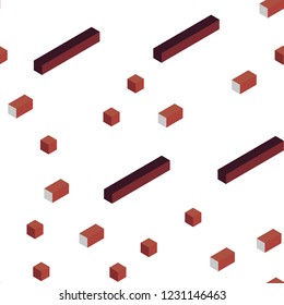 Dark Red vector seamless, isometric cover in polygonal style. Beautiful illustration with rectangles and squares. Texture for window blinds, curtains.