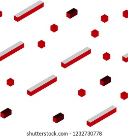 Dark Red vector seamless, isometric texture in rectangular style. Rectangles on abstract background with colorful gradient. Design for wallpaper, fabric makers.