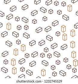 Dark Red vector seamless, isometric pattern in square style. Glitter abstract illustration with rectangular shapes. Pattern for trendy fabric, wallpapers.