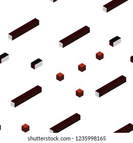 Dark Red vector seamless, isometric pattern in square style. Rectangles on abstract background with colorful gradient. Design for wallpaper, fabric makers.