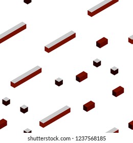 Dark Red vector seamless, isometric background with rectangles. Rectangles on abstract background with colorful gradient. Pattern for trendy fabric, wallpapers.
