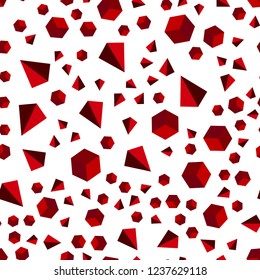 Dark Red vector seamless, isometric pattern with polygonal style with cubes. Abstract illustration with colorful lines, cubes. Pattern for design of fabric, wallpapers.