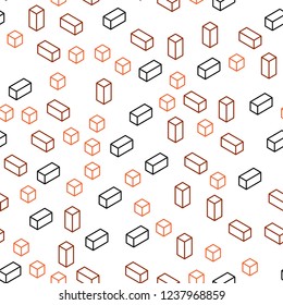 Dark Red vector seamless, isometric texture in rectangular style. Illustration with set of colorful rectangles. Texture for window blinds, curtains.