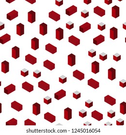 Dark Red vector seamless, isometric template with rhombus. Rectangles on abstract background with colorful gradient. Template for business cards, websites.