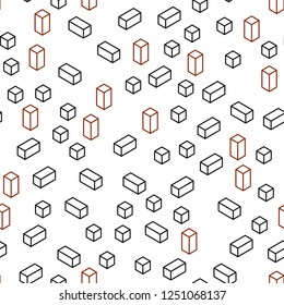 Dark Red vector seamless, isometric backdrop with rhombus. Beautiful illustration with rectangles and squares. Design for wallpaper, fabric makers.