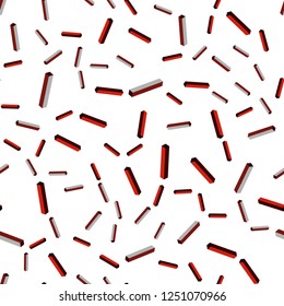 Dark Red vector seamless, isometric template with repeated sticks. Shining colored illustration with sharp stripes. Texture for window blinds, curtains.