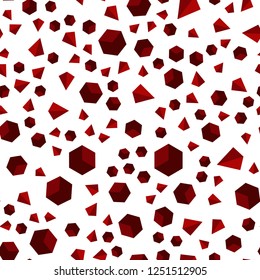 Dark Red vector seamless, isometric pattern with polygonal style with cubes. Abstract gradient illustration with triangles, cubes. Design for textile, fabric, wallpapers.