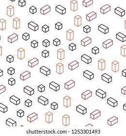 Dark Red vector seamless, isometric background with rectangles. Modern abstract illustration with colorful rectangles. Texture for window blinds, curtains.