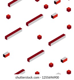 Dark Red vector seamless, isometric background with rectangles. Beautiful illustration with rectangles and squares. Pattern for trendy fabric, wallpapers.