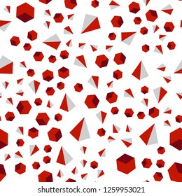 Dark Red vector seamless, isometric pattern with polygonal style with cubes. Abstract gradient illustration with triangles, cubes. Pattern for design of fabric, wallpapers.
