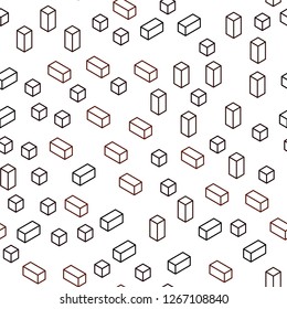 Dark Red vector seamless, isometric template with rhombus. Rectangles on abstract background with colorful gradient. Pattern for design of fabric, wallpapers.