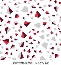 Dark Red vector seamless, isometric backdrop with lines, triangles. Decorative design in abstract style with triangles. Design for textile, fabric, wallpapers.