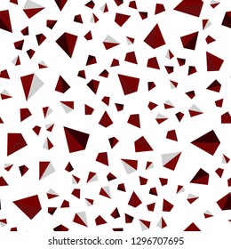 Dark Red vector seamless, isometric texture with triangular style. Glitter abstract illustration with triangular shapes. Design for textile, fabric, wallpapers.