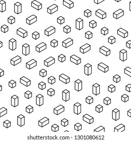 Dark Red vector seamless, isometric texture in rectangular style. Decorative design in abstract style with rectangles. Template for business cards, websites.