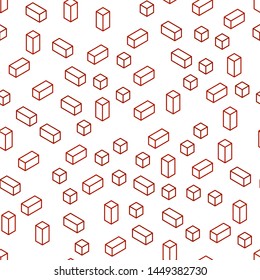 Dark Red vector seamless, isometric texture in rectangular style. Beautiful illustration with rectangles and squares. Pattern for design of fabric, wallpapers.
