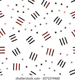Dark Red vector seamless layout with simple elements. Illustration with repetition of lines on white background. Pattern for design of window blinds, curtains.