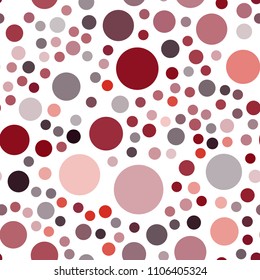 Dark Red vector seamless layout with circle shapes. Beautiful colored illustration with blurred circles in nature style. New design for ad, poster, banner of your website.