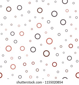 Dark Red vector seamless layout with circle shapes. Beautiful colored illustration with blurred circles in nature style. Pattern can be used for ads, leaflets.