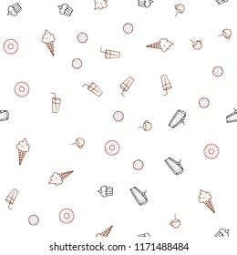 Dark Red vector seamless layout with restaurant food. Illustration with set of fresh food in doodle style. Pattern for ad, booklets, leaflets of restaurants.