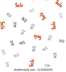 Dark Red vector seamless layout with discount of 30%, 40%, 50%, 70%. Abstract illustration with colorful gradient symbols of sales. Backdrop for mega promotions, discounts.