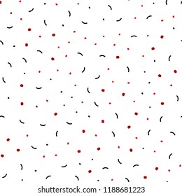 Dark Red vector seamless layout with circles, lines. Colorful illustration with circles and lines in futuristic style. Pattern for design of window blinds, curtains.
