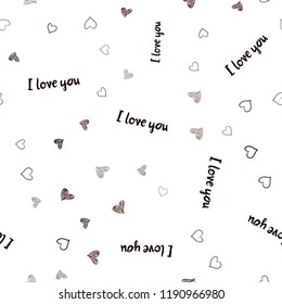 Dark Red vector seamless layout with sweet hearts. Blurred decorative design in doodle style with hearts. Pattern for carnival, festival romantic leaflets.