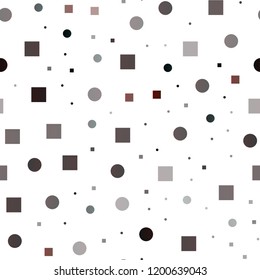 Dark Red vector seamless layout with circle spots, cubes. Glitter abstract illustration with cubes, circles. Template for business cards, websites.