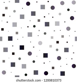 Dark Red vector seamless layout with circle spots, cubes. Abstract backdrop with colorful circles, rectangles. Pattern for design of window blinds, curtains.