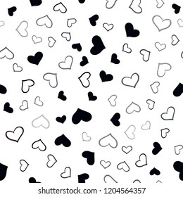 Dark Red vector seamless layout with sweet hearts. Hearts on blurred abstract background with colorful gradient. Template for Valentine's greeting postcards.