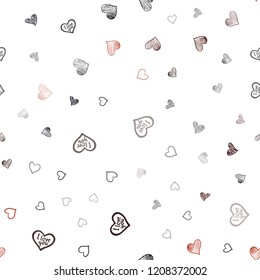 Dark Red vector seamless layout with sweet hearts. Hearts on blurred abstract background with colorful gradient. Pattern for carnival, festival romantic leaflets.