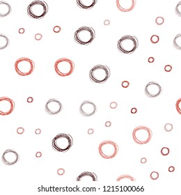 Dark Red vector seamless layout with circle shapes. Modern abstract illustration with colorful water drops. Pattern can be used as texture of wallpapers.