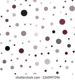 Dark Red vector seamless layout with circle shapes. Abstract illustration with colored bubbles in nature style. Pattern for design of fabric, wallpapers.