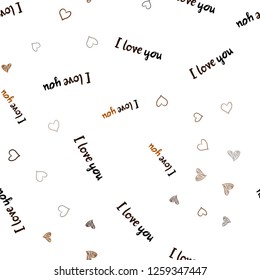 Dark Red vector seamless layout with sweet hearts. Decorative shining illustration with hearts on abstract template. Pattern for carnival, festival romantic leaflets.