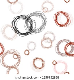 Dark Red vector seamless layout with circle shapes. Blurred decorative design in abstract style with bubbles. Template for business cards, websites.