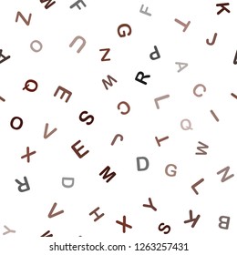 Dark Red vector seamless layout with latin alphabet. Colored alphabet signs with gradient on white background. Design for wallpaper, fabric makers.