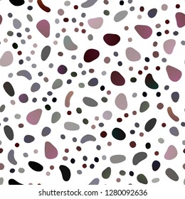 Dark Red vector seamless layout with circle spots. Blurred bubbles on abstract backdrop with colorful gradient. Pattern for trendy fabric, wallpapers.