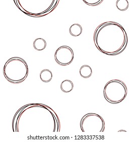Dark Red vector seamless layout with circle shapes. Abstract illustration with colored bubbles in nature style. Design for textile, fabric, wallpapers.