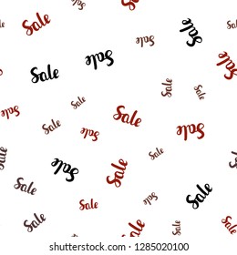 Dark Red vector seamless layout with discount words. Colored words of sales with gradient on white background. Pattern for ads, posters, banners of sales.