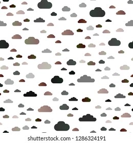 Dark Red vector seamless layout with cloudscape. Illustration in abstract style with colorful clouds. Pattern for trendy fabric, wallpapers.