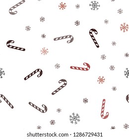 Dark Red vector seamless layout with christmas sweet desserts.