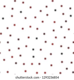 Dark Red vector seamless layout with bright snowflakes. Modern geometrical abstract illustration with snowflakes. Pattern for trendy fabric, wallpapers.
