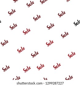 Dark Red vector seamless layout with discount words. Colorful set of  percentage signs in simple style. Pattern for ads, posters, banners of sales.