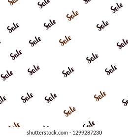 Dark Red vector seamless layout with discount words. Illustration with signs of sales on abstract template. Pattern for ads, posters, banners of sales.