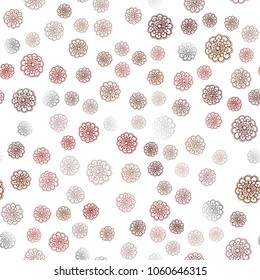 Dark Red vector seamless natural abstract background. Shining colored illustration with flowers in doodle style. Brand-new design for your business.
