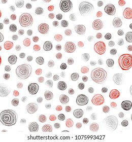 Dark Red vector seamless natural abstract template. Glitter abstract illustration with doodles and flowers. Pattern for colorful books and pages for kids.