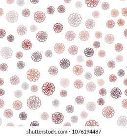 Dark Red vector seamless natural abstract background. A vague abstract illustration with flowers in doodles style. Pattern for colorful books and pages for kids.
