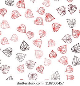 Dark Red vector seamless natural pattern with leaves. Creative illustration in blurred style with leaves. Pattern for design of fabric, wallpapers.