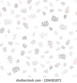 Dark Red vector seamless natural artwork with leaves, branches. Colorful illustration in doodle style with leaves, branches. Design for textile, fabric, wallpapers.